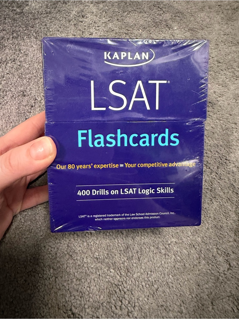 Kaplan LSAT Flashcards - Deep Purple with Teal Text